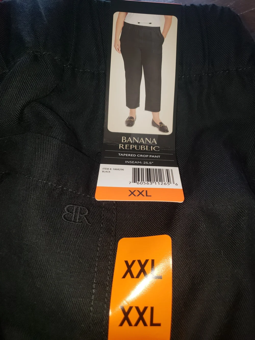 New With Tags Womens Banana Republic Black Tapered Crop Pants - XXL